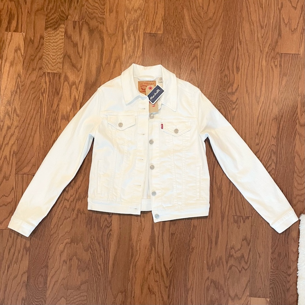 Levis White Denim Womens Jacket Medium NWT